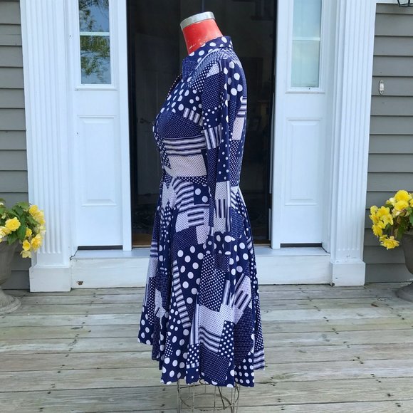 Pretty in Patchwork Full-Skirt Dress (VINTAGE) - Picture 3 of 13